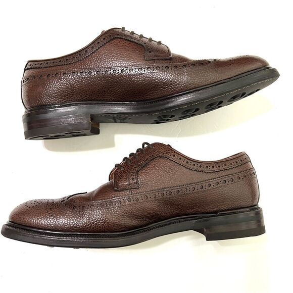 Meermin Wingtip Brogue Brown Scotchgrain Leather Mens Shoe 8.5 main image 3